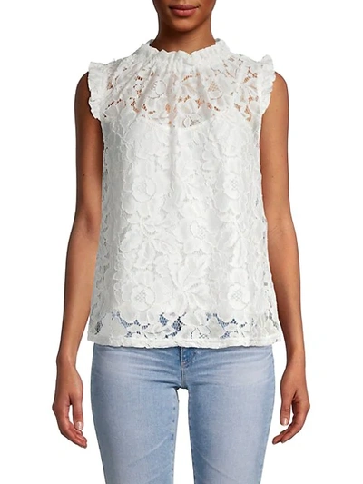 Nanette Lepore Lace Tank Top In Marshmallow