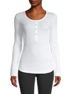 Splendid Contoured Henley T-shirt In White