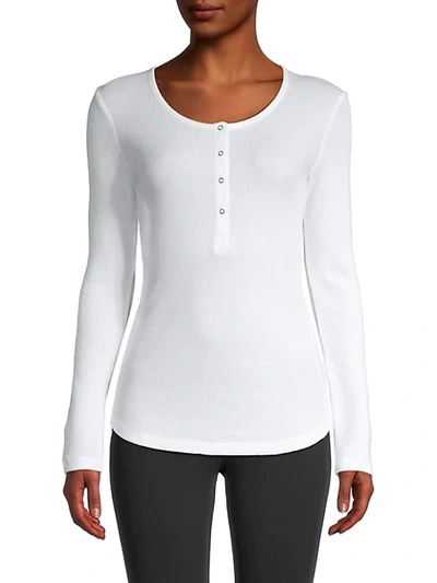 Splendid Contoured Henley T-shirt In White