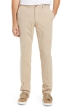 Peter Millar Crown Fleece Flat Front Pants In Khaki