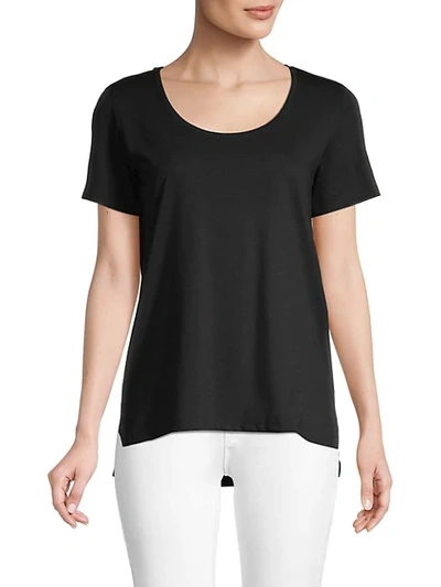 Theory Pinati Scoopneck T-shirt In Black