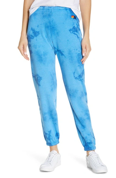 Aviator Nation Hand Dyed Sweatpant In Tie Dye Crystal Royal