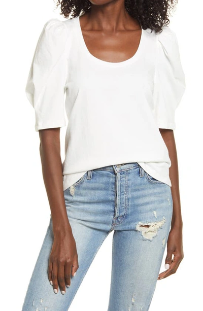 English Factory Pleated Puff Sleeve Top In White