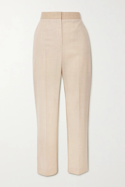 Roksanda Colwyn Wool-blend Twill Straight-leg Pants In Beige