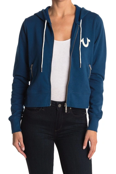 True Religion Women's Vintage-style Zip Hoodie In Southbay Steel