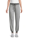 David Lerner Contrast Cuff Joggers In Heather Grey