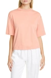 Vince Wide Sleeve Crop Pima Cotton T-shirt In Coral