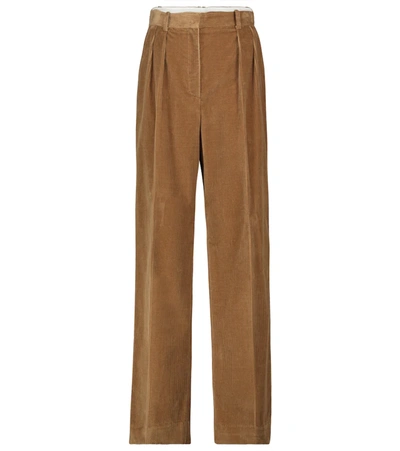 The Row Chandler Cotton corduroy Straight leg Pants In Tan ModeSens