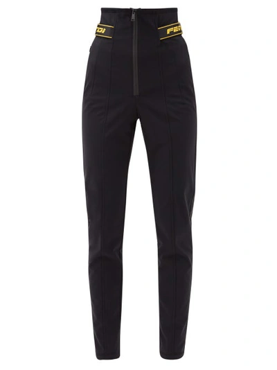 Fendi High-rise Soft-shell Slim-leg Ski Trousers In Black