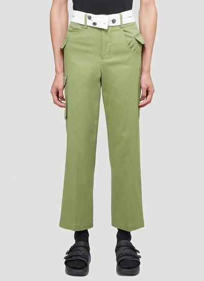 Ader Error Asymmetric Pants In Green