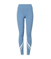 Tory Sport Melange Chevron Side-pocket Leggings In Sky Heather