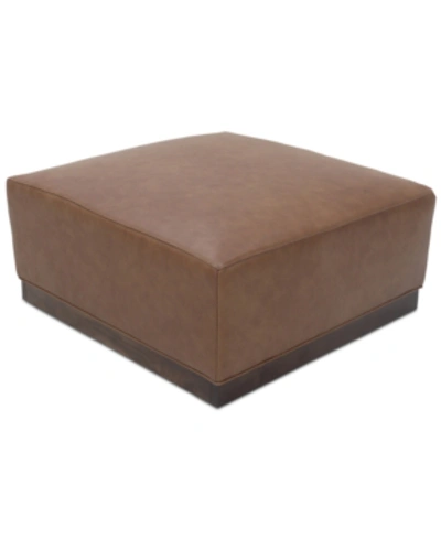 Furniture Danyella 36" Leather Cocktail Ottoman, Created For Macy's In Toffee