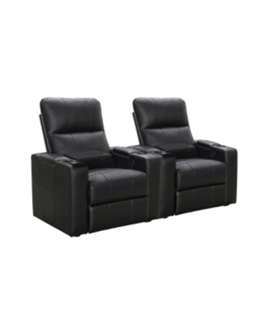 Abbyson Living Thomas Power Faux Leather Recliner, Set Of 2 In Black 1