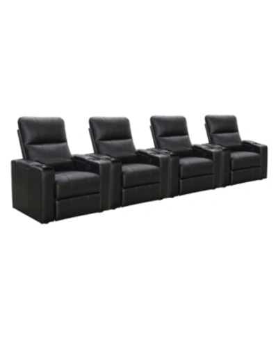 Abbyson Living Thomas Power Faux Leather Recliner, Set Of 4 In Black 1