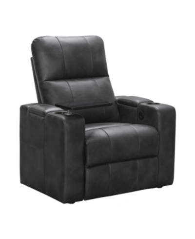 Abbyson Living Thomas Power Faux Leather Recliner In Gray 1