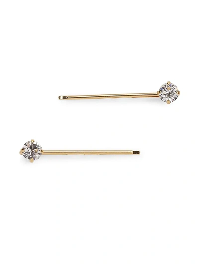 L Erickson Little Gem Bobby Pin In Crystal Gold