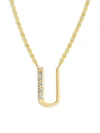 Lana Jewelry 14k Yellow Gold Diamond Necklace In Initial U