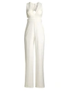 Aidan Mattox Women's Plunging Cutout Jumpsuit In Ivory