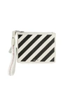 Off-white Women's Diagonal Double Leather Pouch In Black White