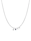 Meira T Women's 14k White Gold Diamond & Sapphire Charm Necklace
