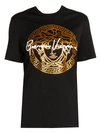 Versace Women's Signature Medusa Logo Tee In Black Gold