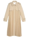 Sandro Women's Vino Pleated Trench Coat In Beige