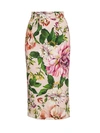 Dolce & Gabbana Women's Floral-print Cady Pencil Skirt In White Light Pink Green