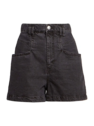 Isabel Marant Esquia Slouchy Denim Shorts In Faded Night