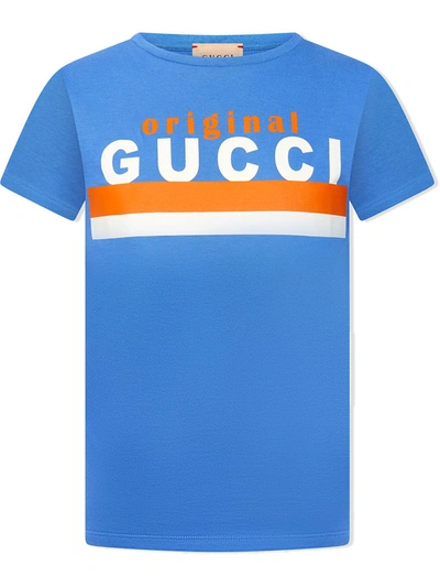 Gucci Kids' Original T恤 In Blue