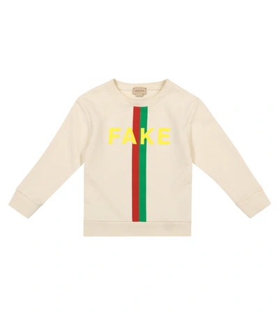 Gucci Kids' Children's 'fake/not' Print Sweatshirt In White