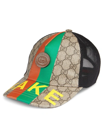 Gucci Kids' Children's 'fake/not' Baseball Hat In Neutrals