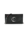 Christian Louboutin Women's Loubi54 Lizard-embossed Leather Clutch In Black Silver