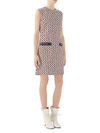 Gucci Women's Printed Sleeveless Canvas Shift Dress In Ivory Blue Red