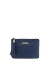 Gigi New York Leather Zip Pouch In Navy