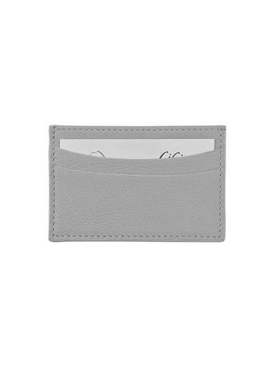 Graphic Image Slim Design Leather Card Case In Grey