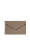 Graphic Image Medium Leather Envelope In Taupe