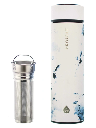 Grosche Chicago White Marble Double Walled Stainless Steel 15.2 Oz. Tea Infuser Bottle & Tea Tumbler
