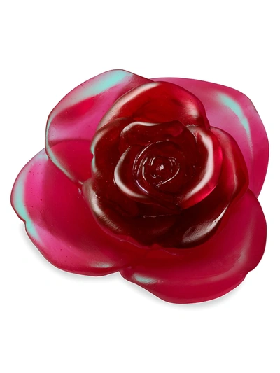 Daum Rose Passion Decorative Flower In Red