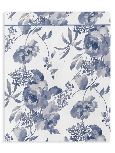 Anne De Solene Marquise Peony & Hydrangea Flat Sheet In Blue