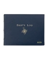 Graphic Image Ship's Log Leather Journal In Blue