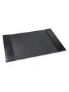 Graphic Image Croc-embossed Leather Desk Blotter In Black