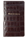 Graphic Image Croc-embossed Leather Pocket Wine Journal In Brown