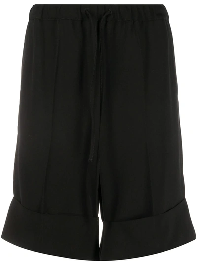 Opening Ceremony Turned-cuff Wide-leg Track Shorts In Black
