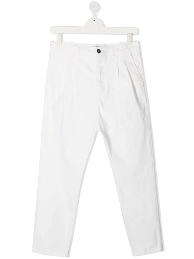 Paolo Pecora Teen Stretch Cotton Chinos In White