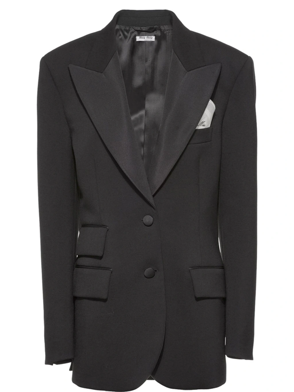 ジャケット MiuMiu | Single-breasted grain de poudre jacket MH1901 Miu Miu Single-breasted Grain De Poudre Jacket In Black