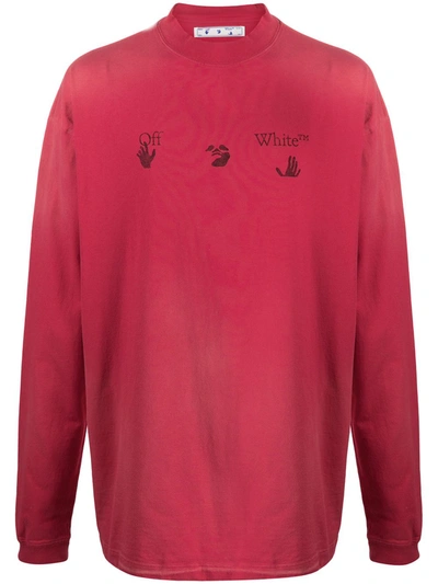 Off-white Logo-print Cotton Sweatshirt In Pink