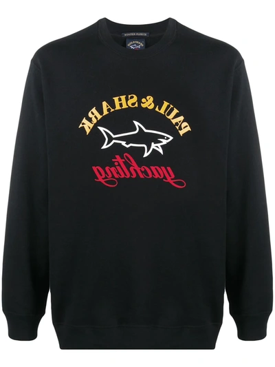 Paul & Shark Logo-print Sweatshirt In Black