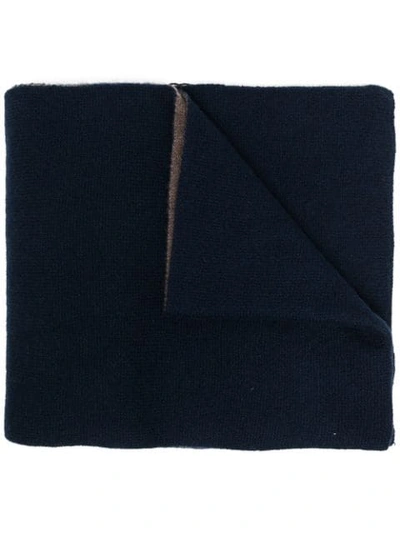 Dell'oglio Cashmere Two-tone Scarf In Blue
