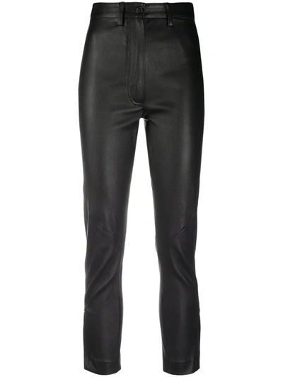 Ann Demeulemeester Cropped Ankle Trousers In Black