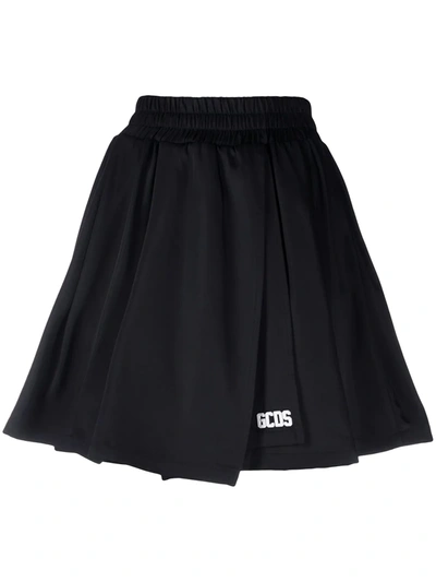 Gcds Pleated Mini Skirt In Black